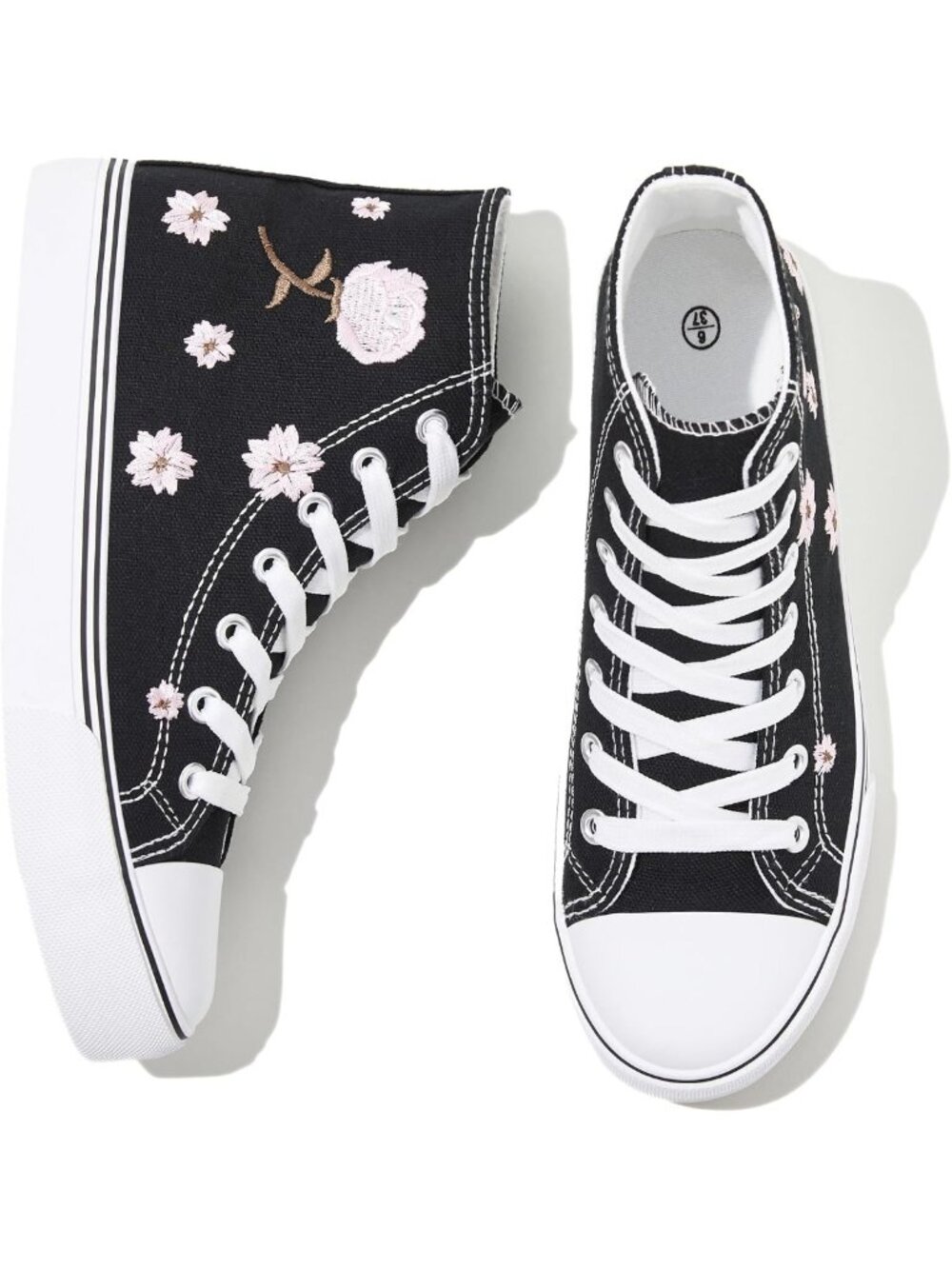 Stylish High Top Canvas Sneakers for Women | Casual Walking Shoes, Trendy